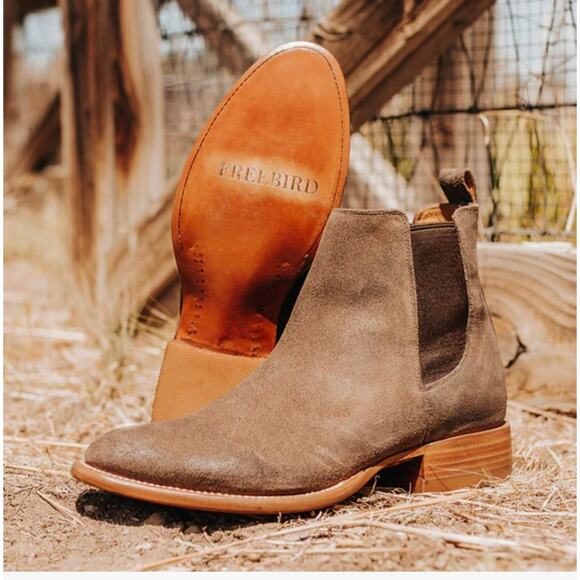 Freebird Men’s Palmer Pull On Suede Boot Taupe Leather/Suede Upper Size 10